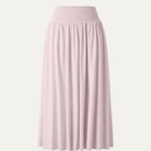 European Linen Smocked Waist Skirt with Pockets
